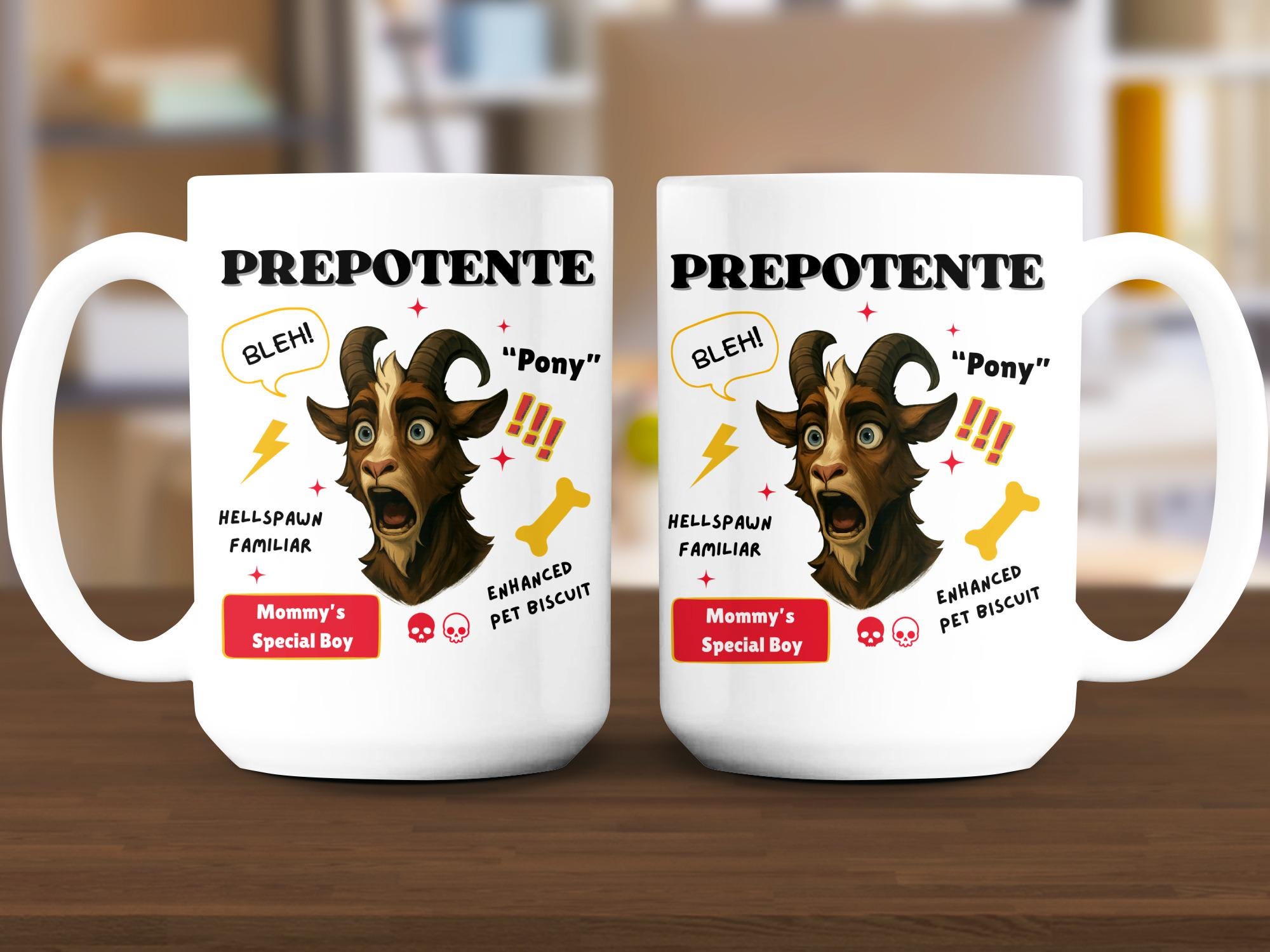 Prepotente Goat Mug, Funny Goat Coffee Cup, Hellspawn Familiar Mug