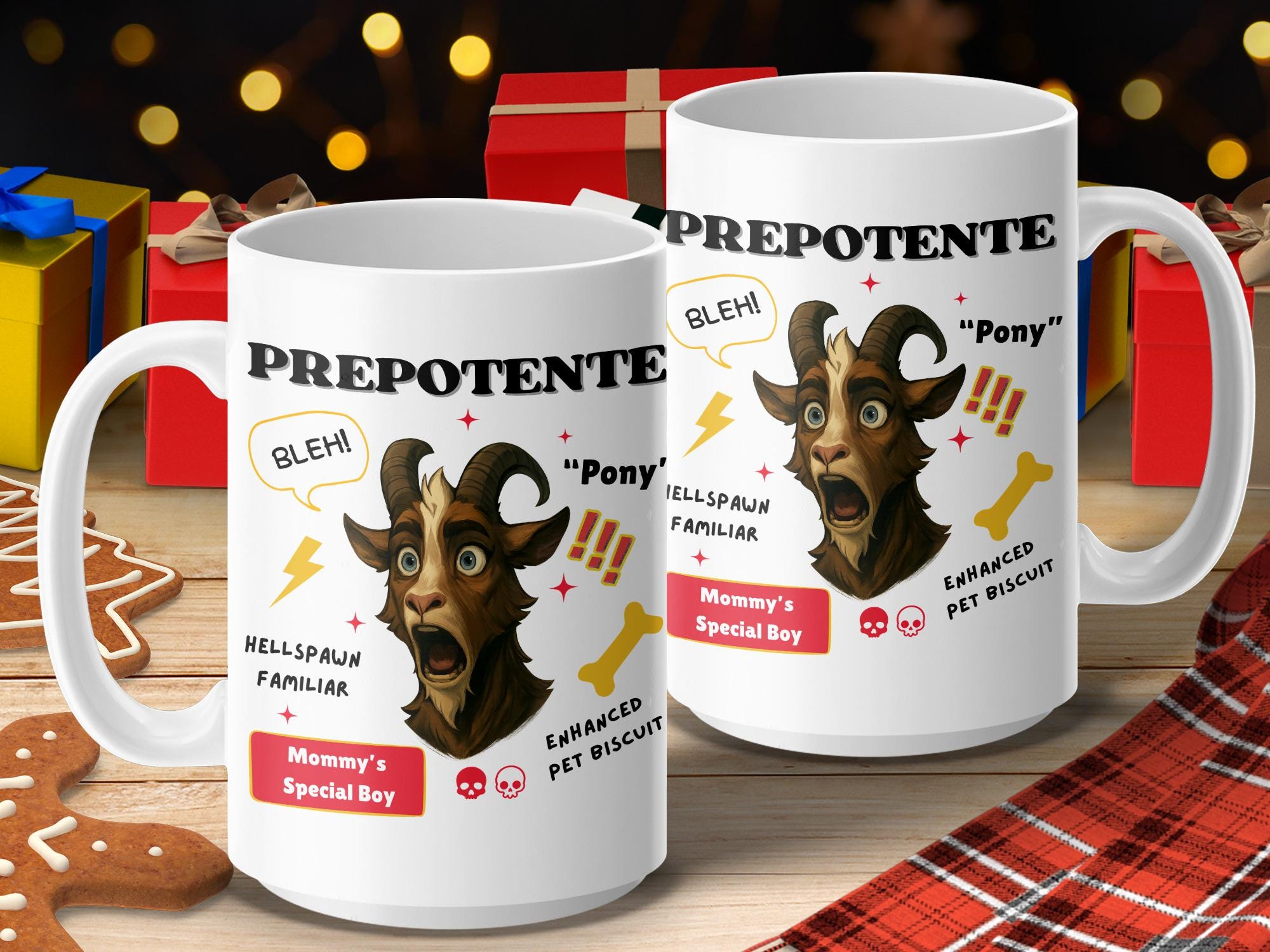 Prepotente Goat Mug, Funny Goat Coffee Cup, Hellspawn Familiar Mug