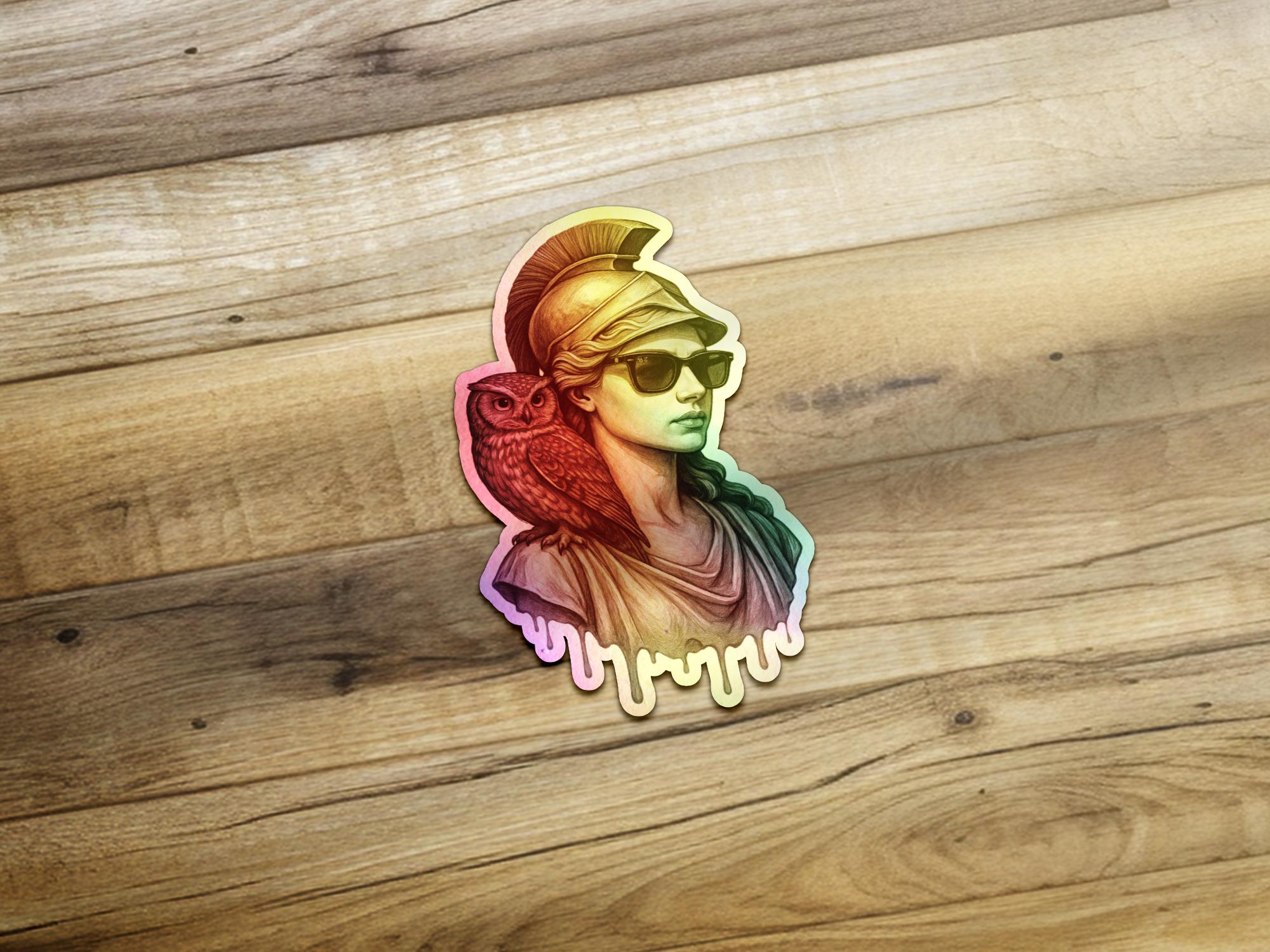 Athea Sticker Athena Sticker, Goddess Art Stickers, Cool Owl Stickers, Helmet ...