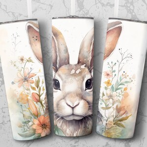 Rabbit Boho 20 oz Skinny Tumbler Sublimation Design, Straight & Tapered Wrap, Tumbler Wrap, Tumbler Png, Instant Download