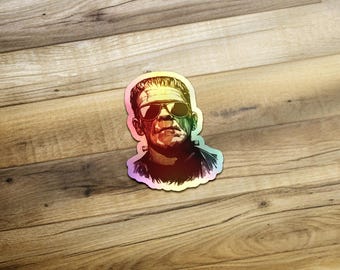 Cool Frankenstein Sticker, Monster Art, Halloween Decal, Horror Movie Gift, Sunglasses Monster, Unique Gift, Vinyl Decal, Laptop Sticker