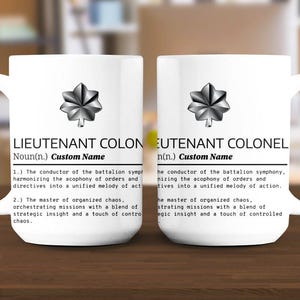 Oberstleutnant Definition Tasse | Militärischer Rang inspirierte Tasse | Geschenk für Armeeoffiziere