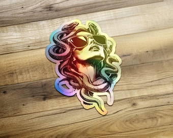 Medusa Sticker, Mythical Creature Art, Serpent Hair Design, Greek Mythology Decal, Cool Laptop Sticker, Unique Water Bottle Sticker