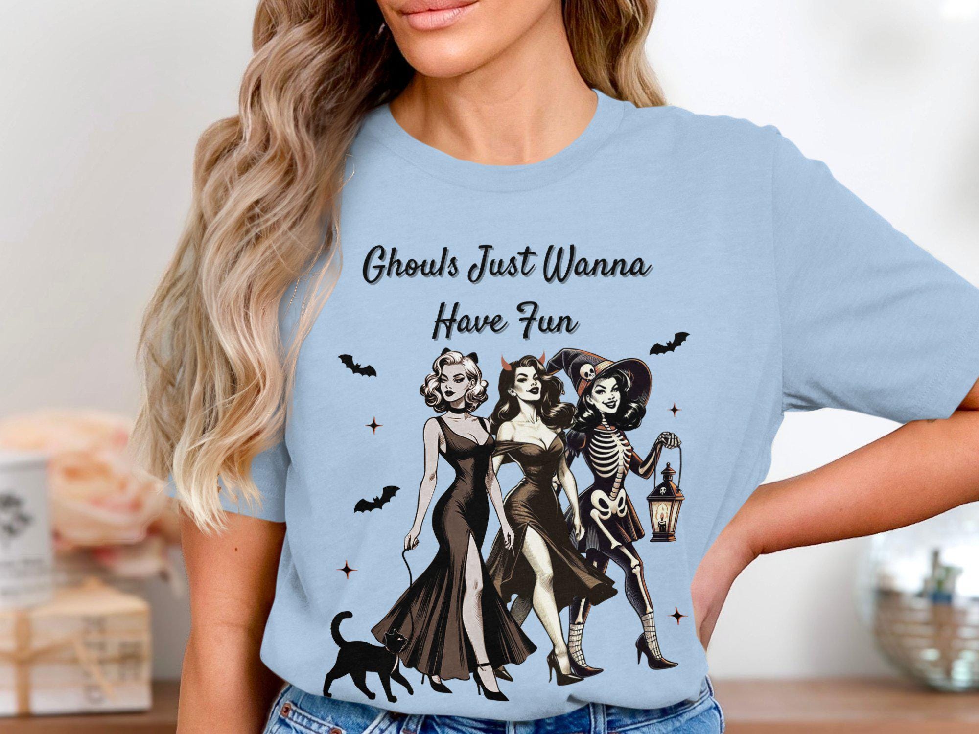 T-shirt Halloween Femme à Manches Courtes - Motifs Citrouille, Fantômes - Coupe Micro Loose - 100% Coton - Pour Fête Ou Quotidien