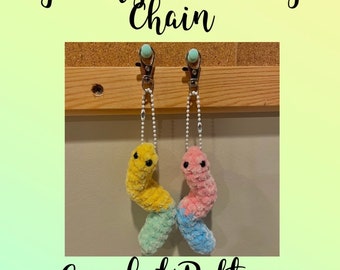 Crochet Gummy Worm Keychain Pattern, Beginner Friendly (PDF ONLY)