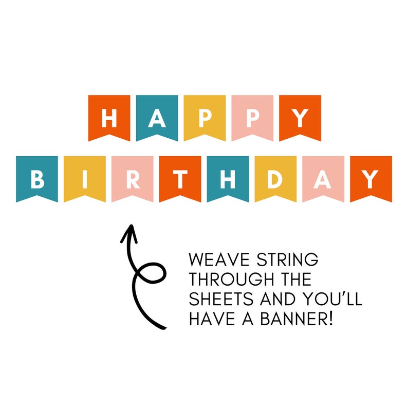 Happy Birthday Banner Birthday Banner Letters Stringed Etsy