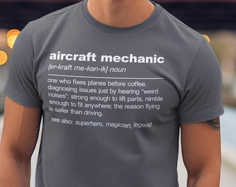 Aircraft Mechanic Shirt Funny Definition Airplane Mechanic Man T-Tshirt Aviation Maintenance Shirts Gift For Aircraft Mechanic