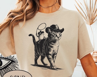 Cowboy Cat Shirt Meowdy Retro Cat Dad Gift Cowboy Frog Lover Shirt Vintage 90s Tattoo Graphic Western Theme Shirts Shirt Vintage Rodeo Tee