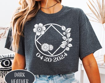 Custom Sobriety Shirt Personalized Sober Date Gift Floral Sobriety T-Shirt Recovery Mom Gift Soberversary Woman Gift Symbol