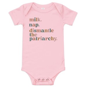 Milk Nap Dismantle The Patriarchy Onesie Smash The Patriarchy Baby Bodysuit Retro Feminist Baby Girl Onesie Social Justice Newborn Gift