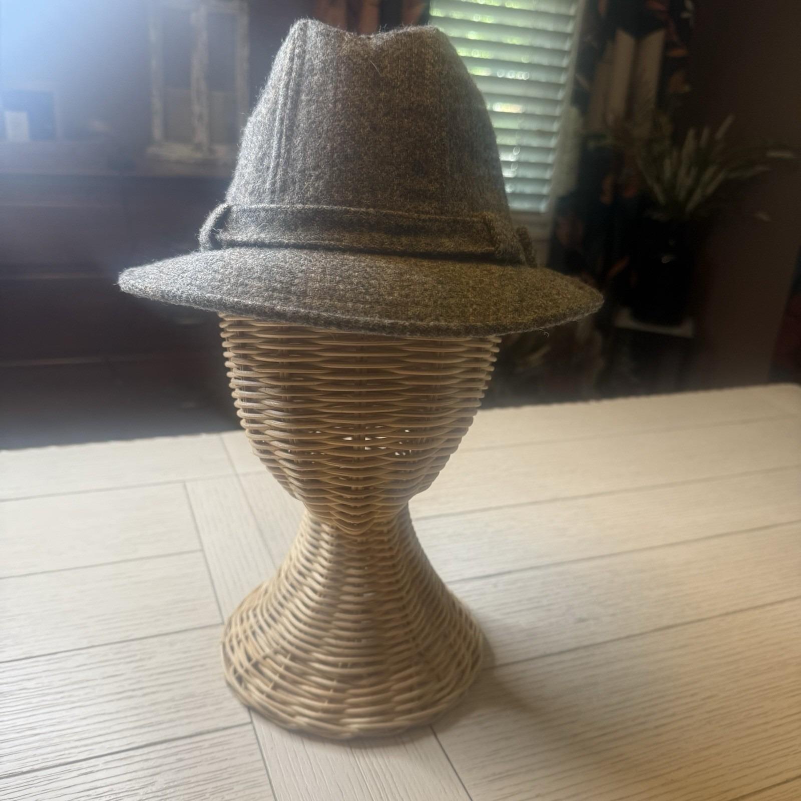 Stetson Vintage Wool Fedora Hat Size 6 7/8 Brown Tan Tweed  display picture 3