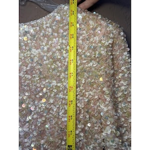 Adrianna Papell Silk VTG Sequin Beaded Lined Formal Glam Blouse Top Back Zip 14 image 7