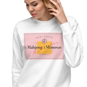 Mahjong and Mimosas Sweatshirt, Mahjongg sweatshirt, Mahj shirt, Mahj-ong long sleeved shirt, morning mahjong, Bam bird shirt, Mahj crewneck