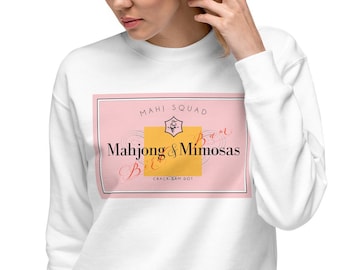 Mahjong and Mimosas Sweatshirt, Mahjongg sweatshirt, Mahj shirt, Mahj-ong long sleeved shirt, morning mahjong, Bam bird shirt, Mahj crewneck