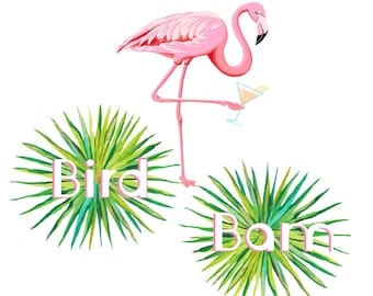 50 Bird Bam Mahjong napkins, Mahjongg napkin set of 50, mahj cocktail napkins, mahjong party, flamingo bam bird, palms