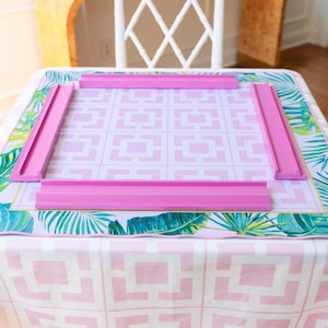 Palm Springs Mahjong mat, neoprene Mahjong Mat in Palm Springs,Mid Century Mahjong mat, Pink Mahjong, tropical mahj, Mahjongg mat