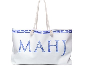 Blaue Mahjong Tasche, Chinoiserie Mahjongg Tasche, blaue und weiße Tile Tasche, Mah Jong Tasche, Chino Mahj Tasche, Mahjong Rack Tasche