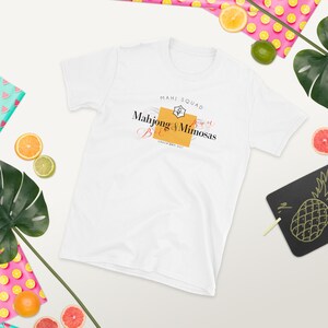 Mahjong Mimosas T-shirt, Mahjong shirt, Mahj shirt, Mahjong and Mimosas, Champagne shirt, Mahjong cocktail shirt, Mahjong party