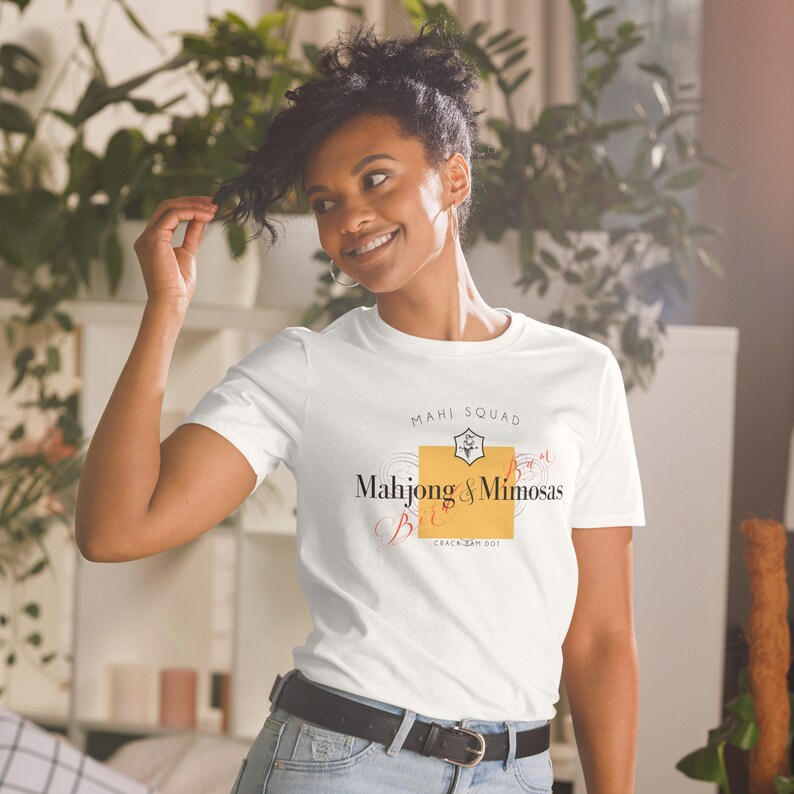 Mahjong Mimosas T-shirt, Mahjong shirt, Mahj shirt, Mahjong and Mimosas, Champagne shirt, Mahjong cocktail shirt, Mahjong party