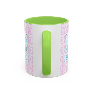 Mahjong Coffee Mug, Mahj Squad mug, Pink and green Mahjong cup, Palm Springs Mahjongg, Mahjong gifts, Pink Mahjong, Morning Mahjong image 4