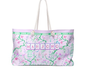 Bolso de Mahjong con diseño chino en tonos pastel, bolso Mahj, bolso de mano Mahjong