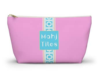Różowa torba Mahjong Tile, torba Mahj, torba Palm Springs Tile, saszetka Mahj-ongg, imprezy Mahj, prezent Mahj, torba Mahjongg, płytki Mahjong, Barbie