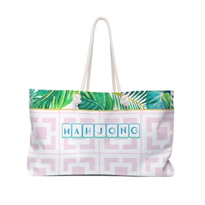 Mahjong Tote bag, Mahjongg supplies bag, Tile bag, Large Mah jong bag to carry everything, Palm Springs Mahj bag, Mahjong Rack tote