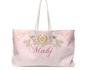 Bolsa de Mahjong vintage con rosas, bolsa de Mahjong con flores rosas, bolsa de Mahjong rosa, bolsa de Mahjong con estante