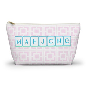 Mahjong Tile Bag, Pink Mahjong pouch, Mah Jong purse, Mahjongg gifts, Mahjong prizes, tile bag, mahjong accessories, bird bam, Palm Springs