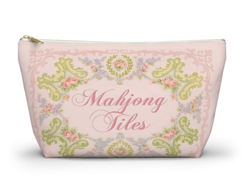 Vintage Rose Mahjong Tile bag,  Pink Mahj Tile bag