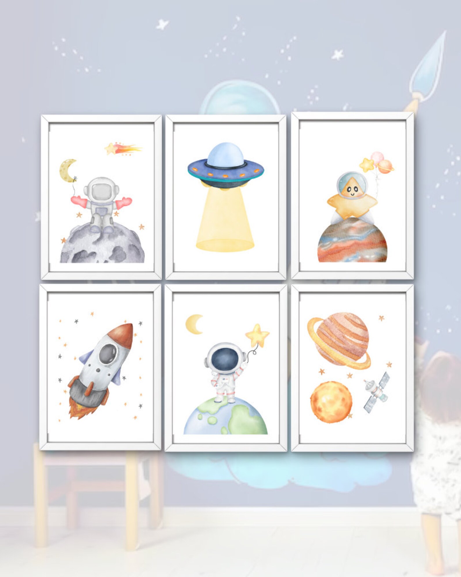 Astronaut Wall Art Space Theme Wall Art Astronaut Poster - Etsy