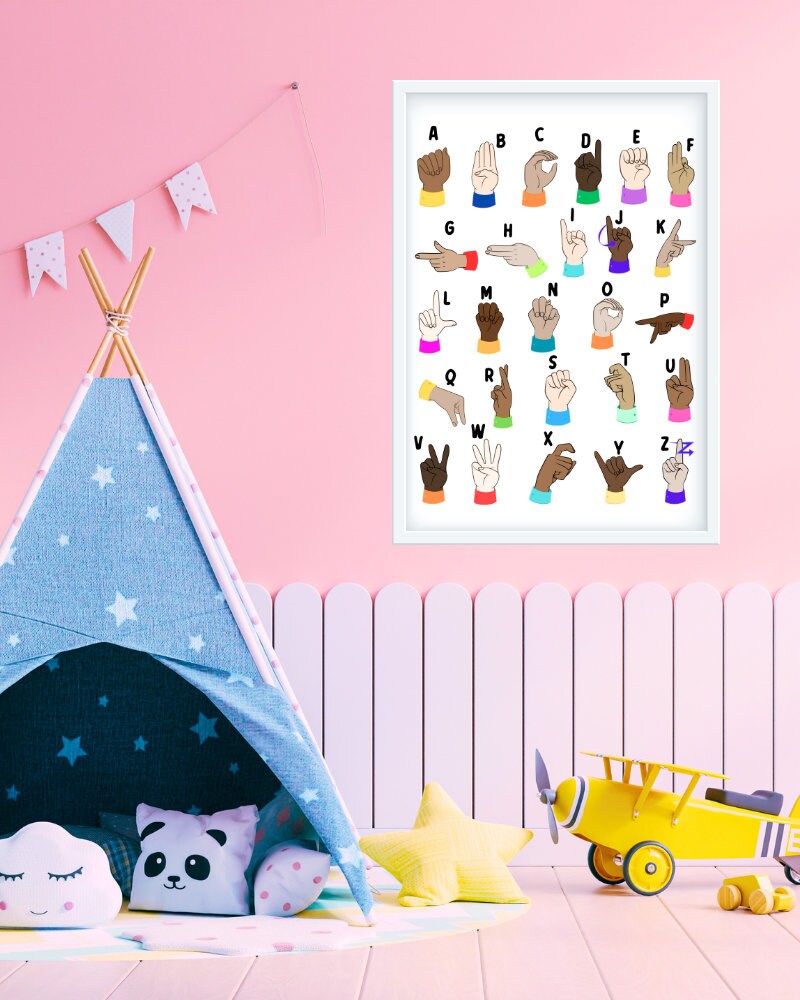 ASL Poster, American Sign Language Alphabet Printable, Sign Language ...