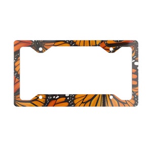 Monarch Butterfly Metal License Plate Frame
