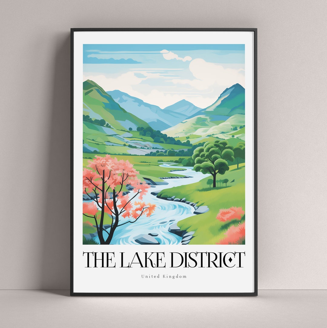 Lake District Travel Poster, Lake District Poster, Lake District Gift