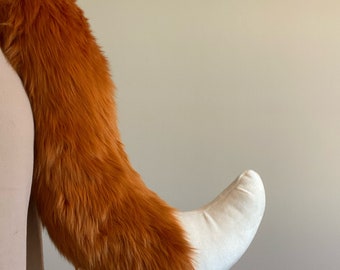 PRE-MADE Fox Tail - Amber and White