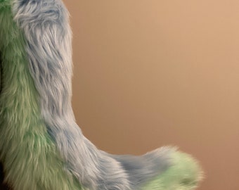PRE-MADE Canine Tail - Blue and Green -Medium Quality