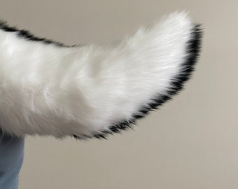 Black and White PRE-MADE Fursuit tail!