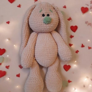 Handmade Crochet Plush Bunny Toy - Soft Stuffed Animal Gift for Babies  Kids  Cute Amigurumi Bunny - Baby Shower Gift - Nursery Decor
