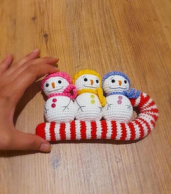 Eco Vita MuÃ±ecos Tejidos De Lana Crochet Paso MuÃ±eco De Nieve A