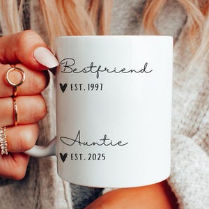 Beste vriend van tante Zwangerschap aankondiging cadeau gepromoveerd tot tante mok beste vriend zwangerschap aankondiging nieuwe tante cadeaus aangepaste nieuwe tante