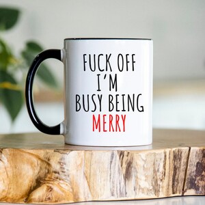 Grappige retro fuck off kerstmok cadeau vakantie decor mok koffiemok winter cadeau voor haar vrouwen kerst kerst sarcastische mok hilarisch