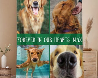 Personalized Dog Memorial Photo Blanket Gift Dog Loss Pet Memory Gifts Pet Loss Keepsake Remembrance Gift For Dog Mom Dad Bereavement Gifts