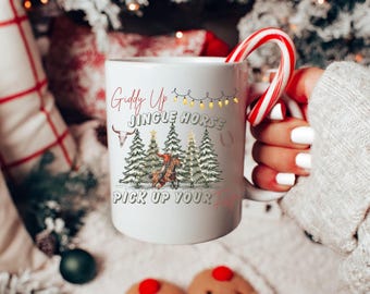 Western Cowboy Christmas Mug Giddy Up Jingle Horse Mug Country Mug Howdy Rodeo Christmas Mug Wild West Mug Holiday Mug Merry Christmas Gift