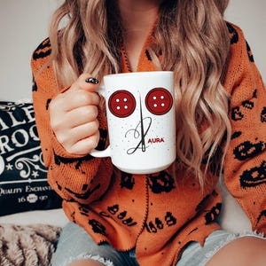 Personalized Coraline Inspired Halloween Mug Spooky Mug Coraline Lover Halloween Mug Custom Coffee Mug Custom Halloween Mug Coraline Gifts