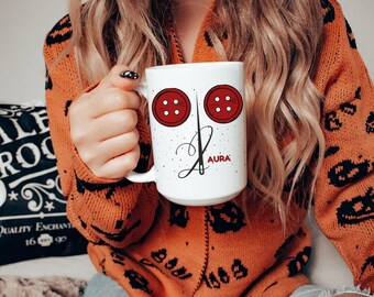 Personalized Coraline Inspired Halloween Mug Spooky Mug Coraline Lover Halloween Mug Custom Coffee Mug Custom Halloween Mug Coraline Gifts