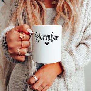 Personalized Mug Custom Name Mug Gift Name Mug Personalized Custom Coffee Mug Personalized Coffee Mug Personalized Name Women's Heart Cup