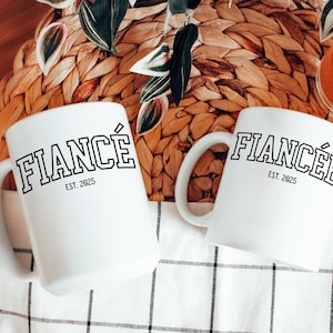 Custom Couple Fiancée and Fiancé Est Mug Engagement Gift Future Bride and Groom Mug Bridal Shower Mug Newlywed Coffee Cup Just Married Gifts