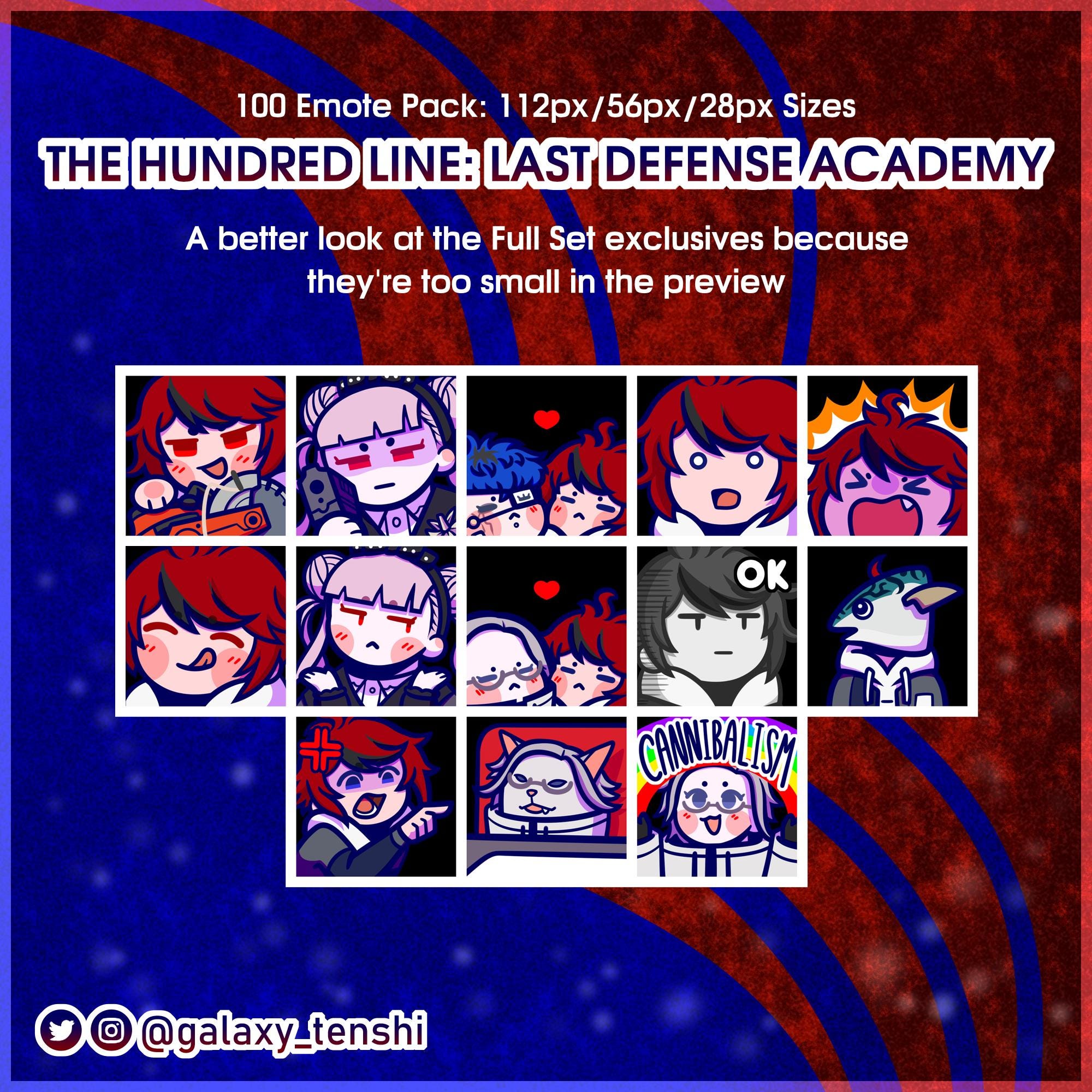 100 Emote Pack || the Hundred Line: Full Set - Etsy