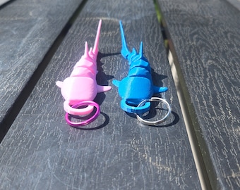 Whale Shark Keychain: Articulated 3D Printed Sea Animal Charm
