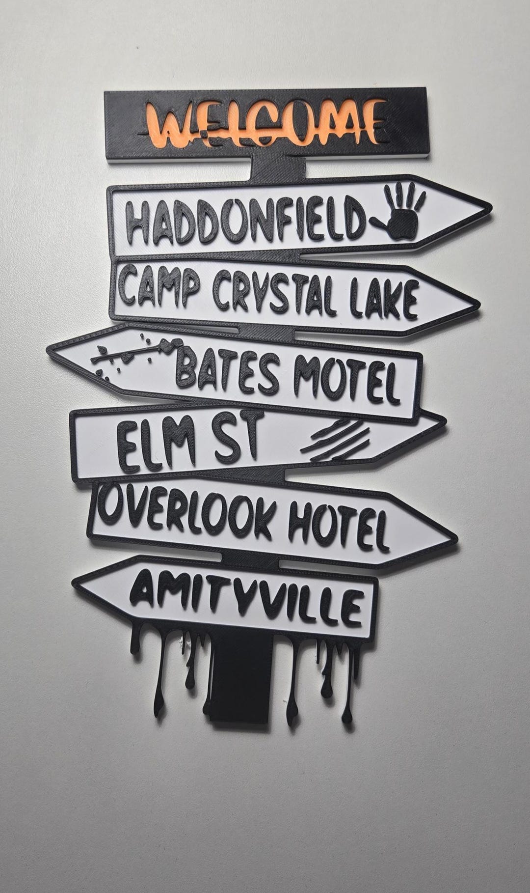 3D Printed Horror Street Sign: Spooky Halloween Decor - Etsy